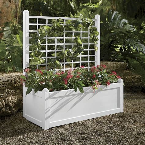 rectangular planter with trellis